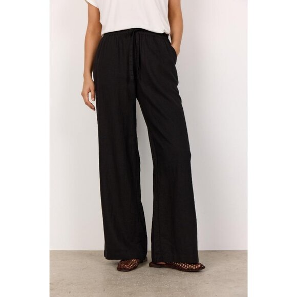 NWT SOYA CONCEPT INA Black Linen Blend Trousers - Picture 2 of 5